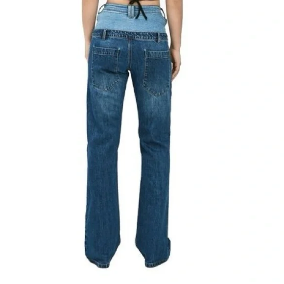 Ann Andelman Double Waist Jeans with Hip Cutouts - Picture 2 of 6